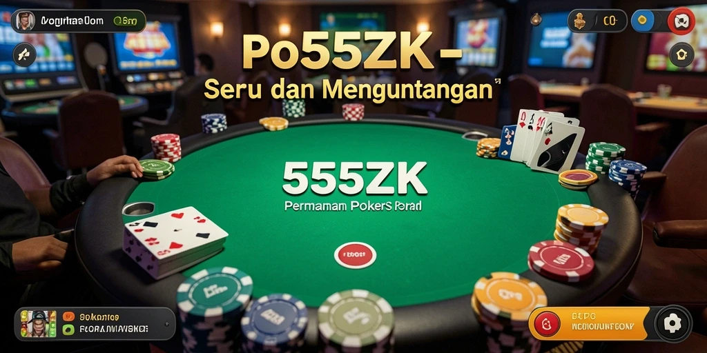 Tampilan permainan Poker yang mengasyikkan di 555ZK.