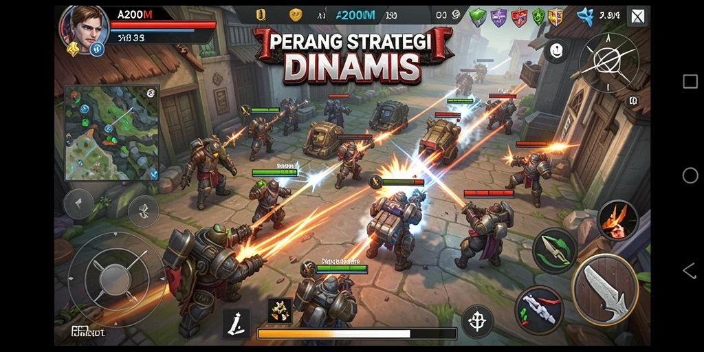 Tampilan gameplay menarik dengan strategi dinamis dalam A200M.