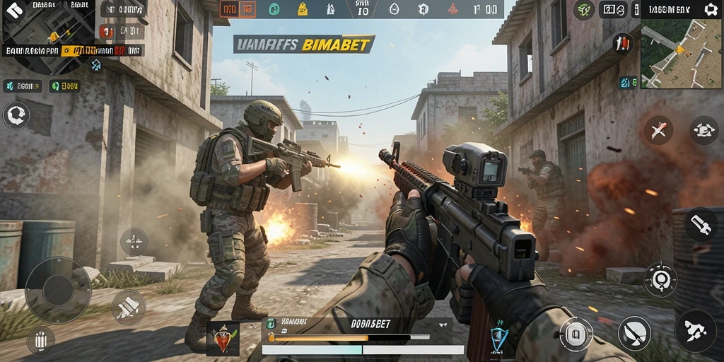 Screenshot menunjukkan aksi menegangkan dalam gameplay FPS.