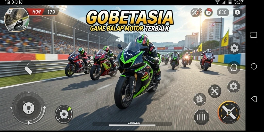 Gameplay balap motor yang seru dan mendebarkan di GOBETASIA.