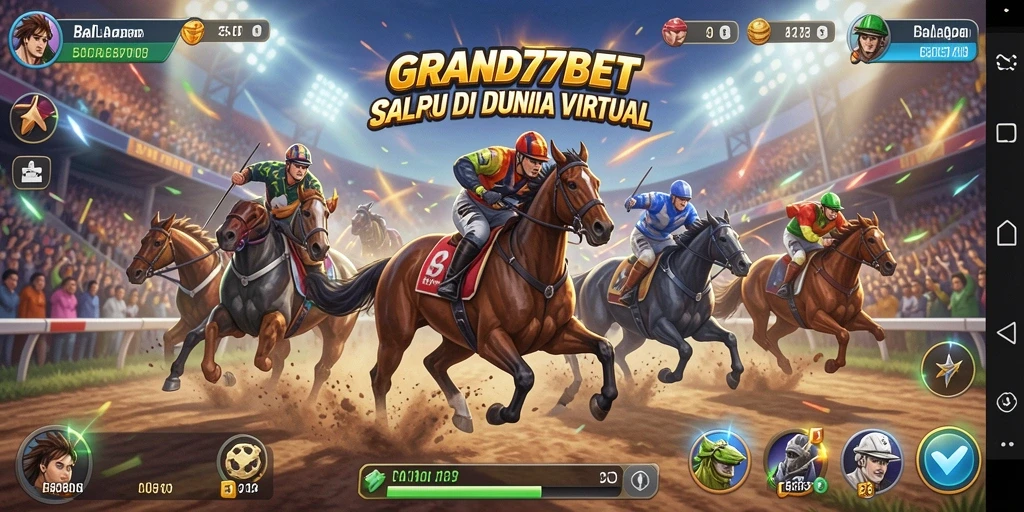 Tangkapan layar GRAND77BET menampilkan aksi balapan seru dengan grafis yang menakjubkan.