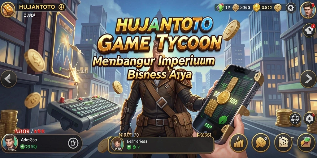 Screenshot gameplay HUJANTOTO yang menampilkan pengelolaan bisnis yang seru.