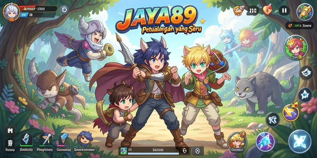 Screenshot JAYA89 menampilkan karakter anime yang beraksi dalam pertempuran epik.