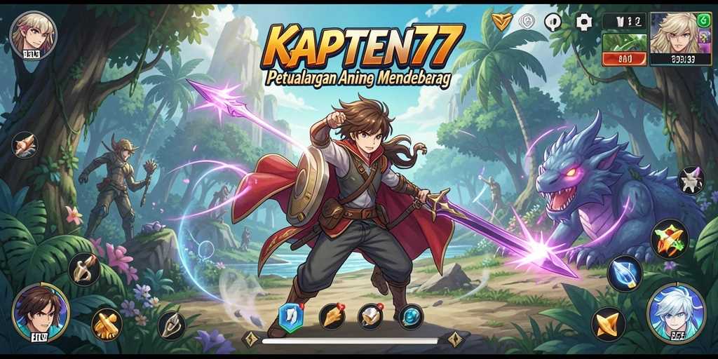 Gameplay KAPTEN77 menampilkan aksi karakter anime yang dinamis.