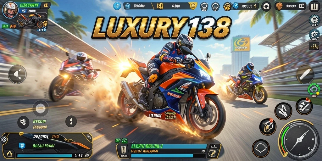 Tampilan menegangkan saat balapan motor di LUXURY138.