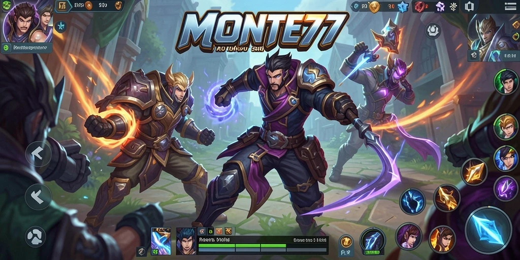Tampilan seru gameplay MONTE77 yang mendebarkan.