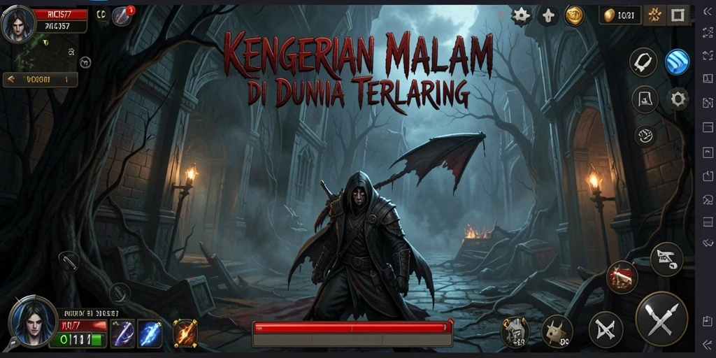 Screenshot utama RICIS77 menampilkan momen mencekam dalam suasana gelap.