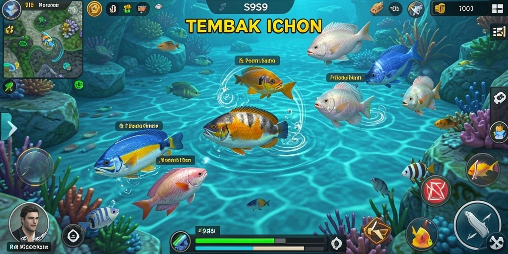 Screenshot dari gameplay seru S9S9 menembak ikan.