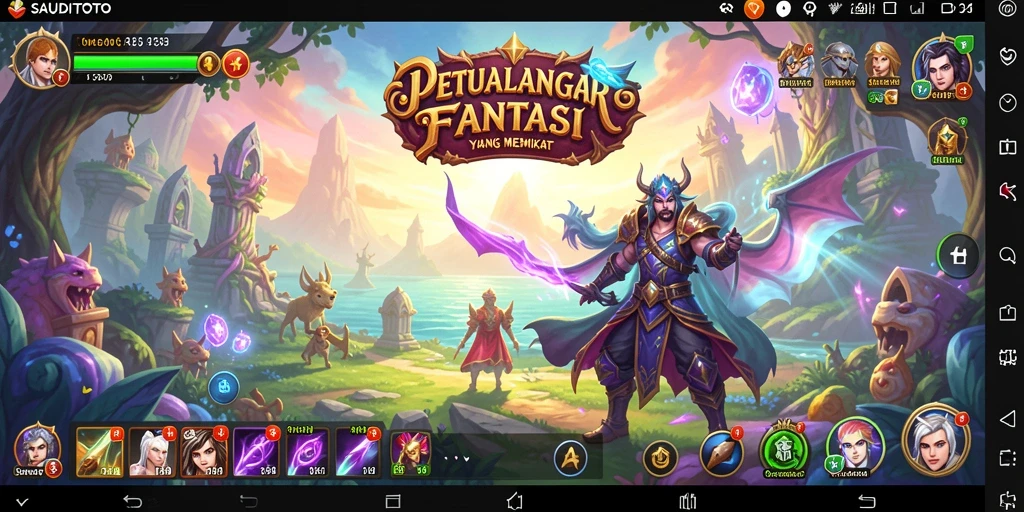 Screenshot gameplay SAUDITOTO yang menunjukkan pertempuran epik.